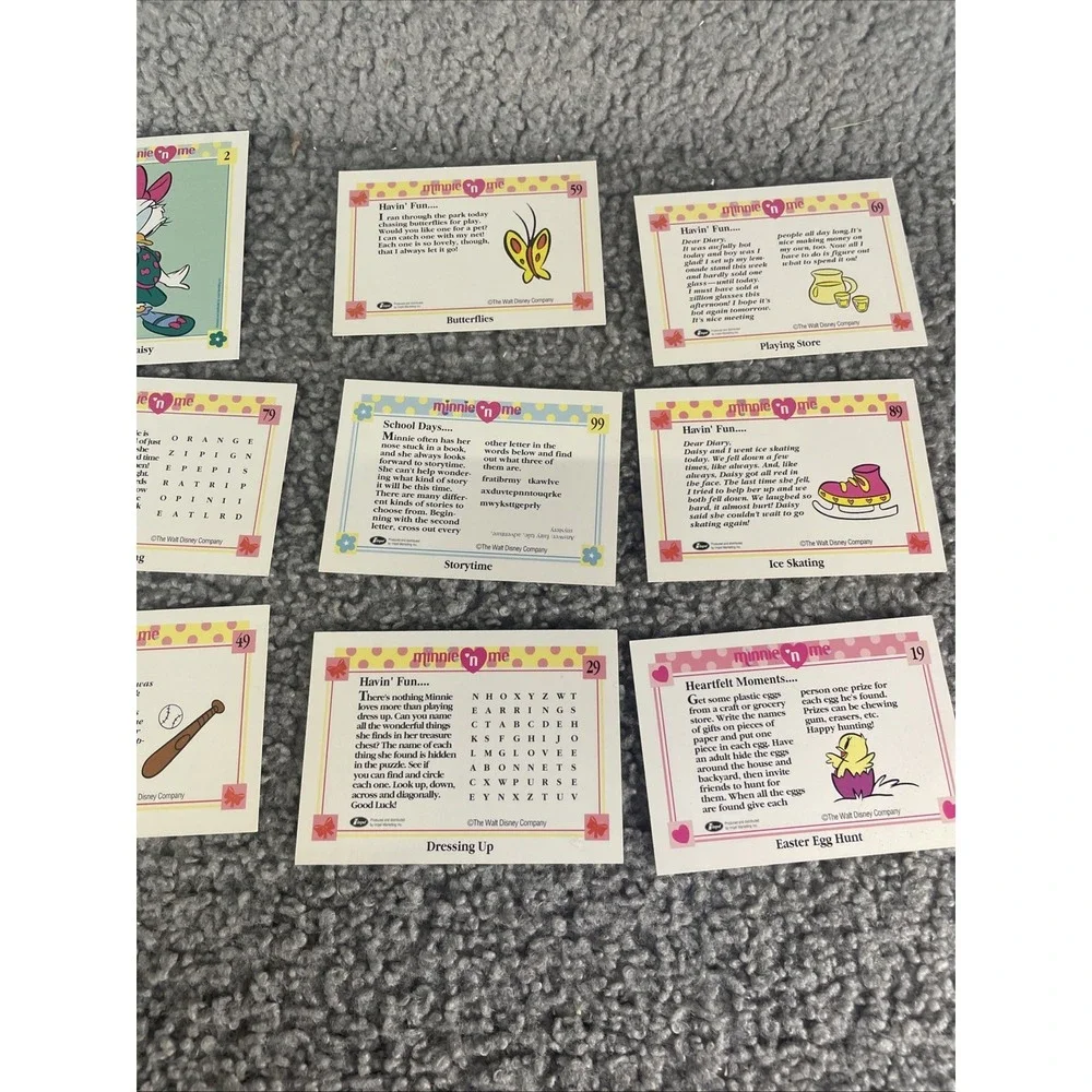 1991 Walt Disney Co Minnie 'n Me‎ Minnie Mouse Daisy Duck Trading Card lot Of 12